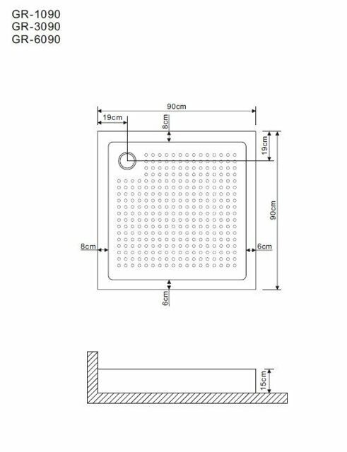 Поддон Grossman квадрат для GR-1090, 3090, 6090 90*90*15