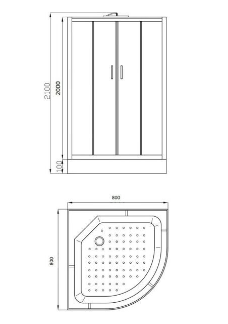 Душевая кабина Parly EC83NR 80X80 без крыши