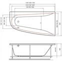 Асимметиричная акриловая ванна Vayer Boomerang 1600X900x450 R