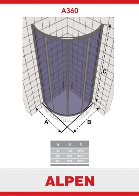 Душевая шторка ALPEN A360-80