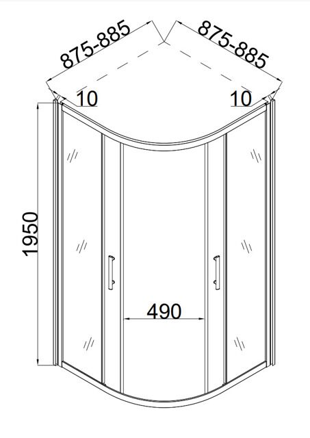 Душевой уголок Taliente TA-09091-1MP 90*90*195см