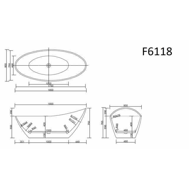 Ванна Frank F6118 White отдельностоящая