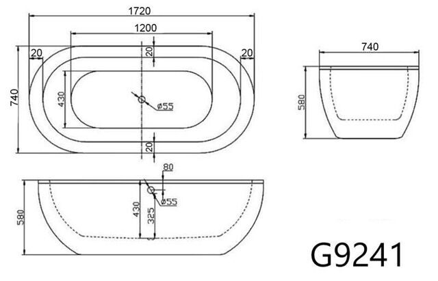 Акриловая ванна Gemy G9241