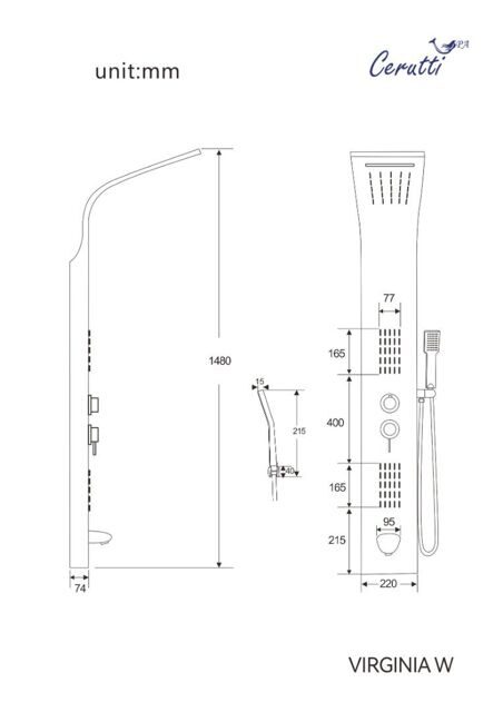 Душевая панель Cerutti SPA VIRGINIA W CT9990