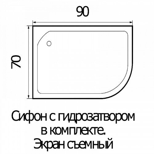 Душевой поддон WEMOR 90/70/24 R 900*700*240 мм