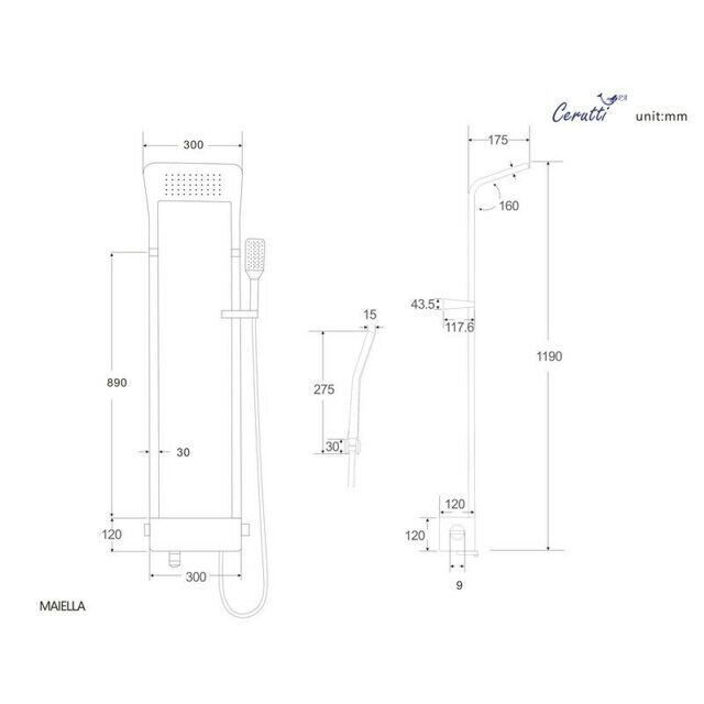 Душевая панель Cerutti SPA MAIELLA W CT8984