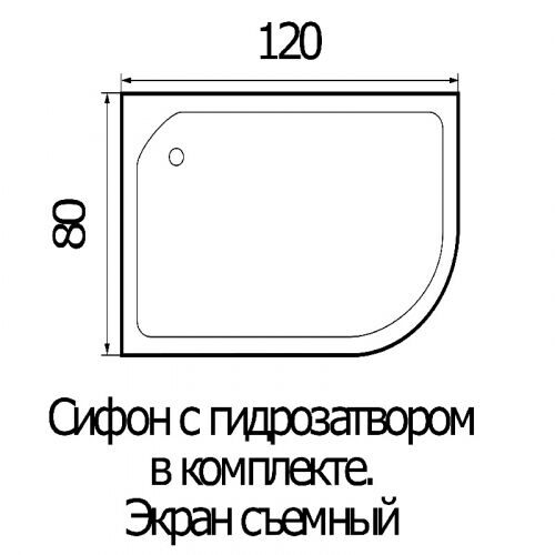 Душевой поддон WEMOR 120/80/24 R 1200*800*240 мм