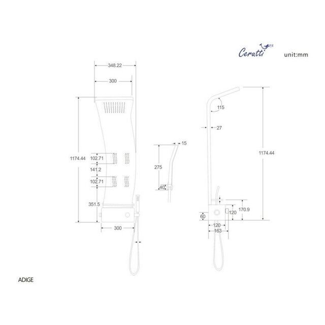 Душевая панель Cerutti SPA Cerutti SPA ADIGE W CT8979