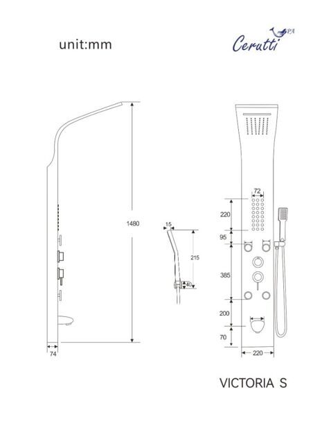 Душевая панель Cerutti SPA VICTORIA S CT9976