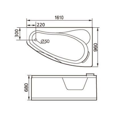 Акриловая ванна Gemy G9046 B R